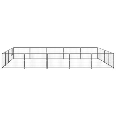 Vidaxl Hundgård Svart 20 M² Stål Svart
