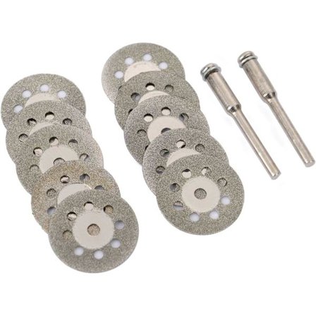 12-pakning 22mm perforerte minikjæreskiver, diamant, skjæreskiver, Ann Arbor-stenger