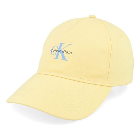 Calvin Klein - Gul unconstructed Keps - Monologo Printed Baseball Cap Sunlight Dad Cap @ Hatstore