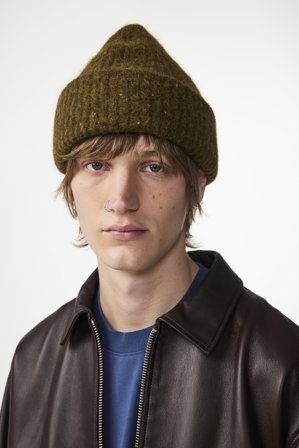 NN.07 Rib Mütze Herren Grün Alpaca blend