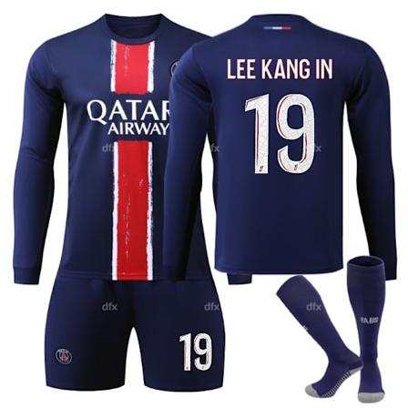 Paris Saint-Germain Barn Hjemmestøtte 2024-2025 Høst Og Vinter Nr 19 Sokker L LEE KANG IN No 2 socks + Guard L