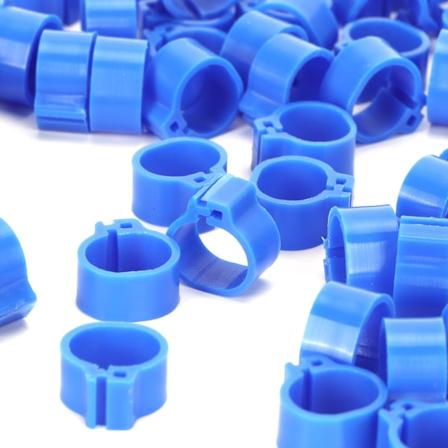 200 stk. 10 mm dueringe uden ord, fjerkræfodsklips, identifikationsring, fugleforsyninger, blå