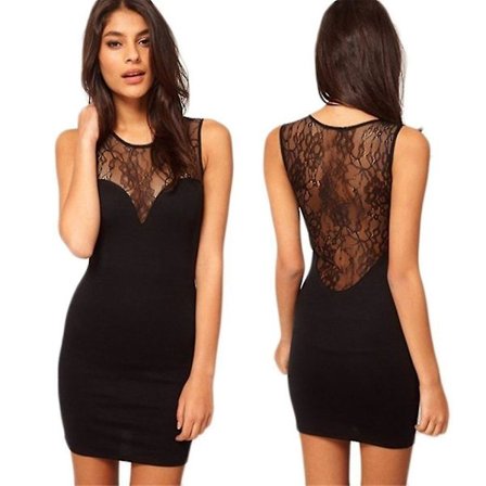 Sexy Hot Kvinner Lace Mini Kjole Hult Skjørt