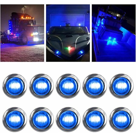 10X Sidomarkeringsljus 12/24V Släpvagn Sidoljus för Lastbil Husbil Husvagn (Blå