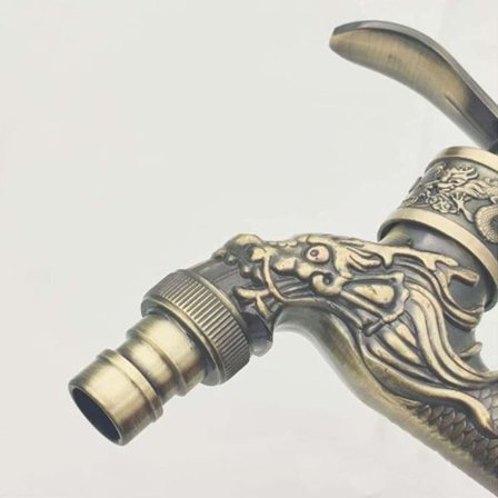 Vintage Vandhane, Antik Messing Vandhane, Antik Stil Havevandhane, Antik Drage Udskåret Vandhanearmatur Til Hjemmekøkken Badeværelse Udendørs Have (hy