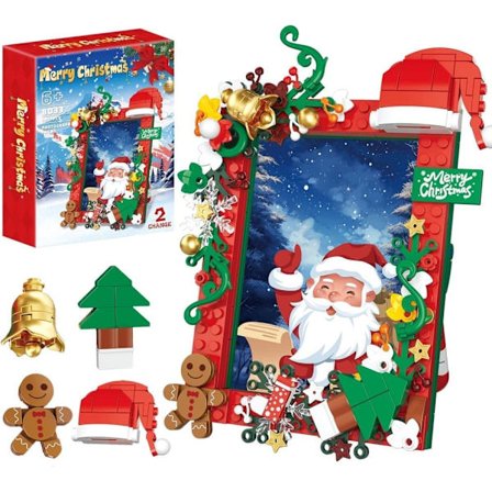 Moorle Julbyggsats 207PCS – DIY 3D Fotoram med Tomteluva & Bjällra, Kreativ Juldekoration för Hem & Kontor