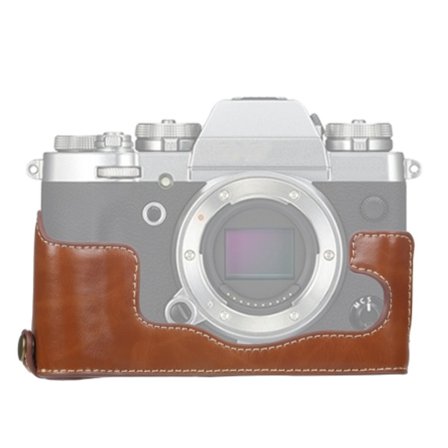 1/4 tums gängad PU-läder kamerahalfodral bas för FUJIFILM X-T3/X-T2