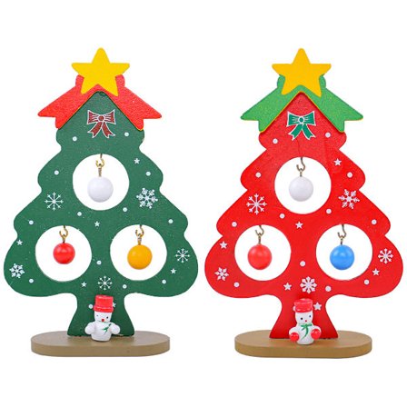 2-pack Träjulgran för Hemmet Julgran för Skrivbord Konstgjord Julgran DIY Julgran Skrivbordsjulgran