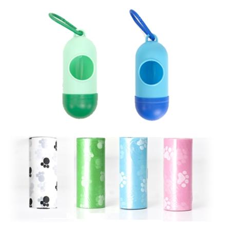 2-pakks hundebæsjposeholder med 4 ruller i forskjellige farger, lekkasjesikker