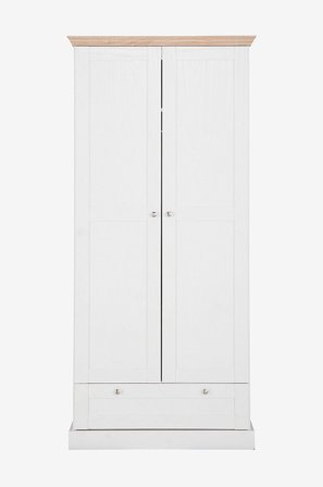 Loft24 - Garderobeskab Binz 2 låger/1 skuffe - Hvid - Garderobeskab - Fra Homeroom