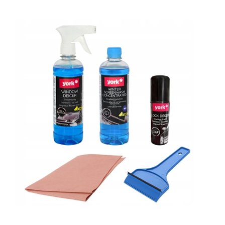 York Bilvårdspaket: Spolarvätska 500 ml + Islösare för rutor 500
