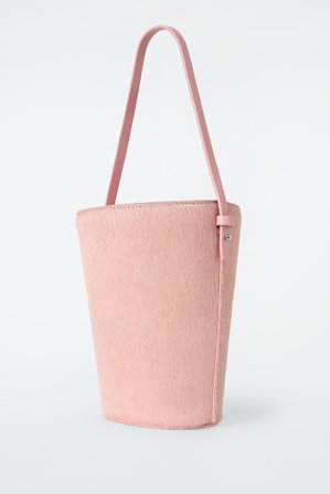 COS Femme Mini Sac Seau – Cuir Façon Poulain Bag in Rose