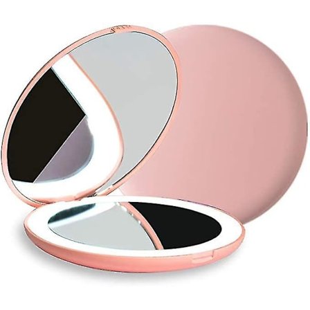 Kompakt Spejl med Lys 1x/10x Forstørrende Rejse Spejl