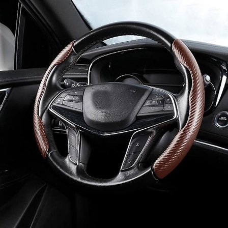 2 stk. Universal Carbon Fiber Bil Rattrattforsterker Deksel Sklisikkert Rattratt Deksel Auto Interiør Dekor Tilbehør| |