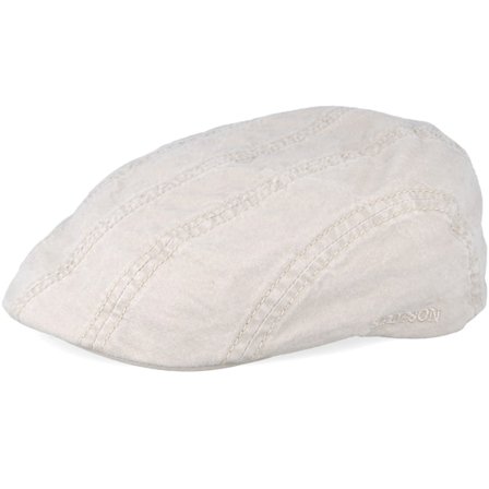 Stetson - Beige flatcap Casquette - Ivy Delave Organic Cotton Beige Flat Cap @ Hatstore