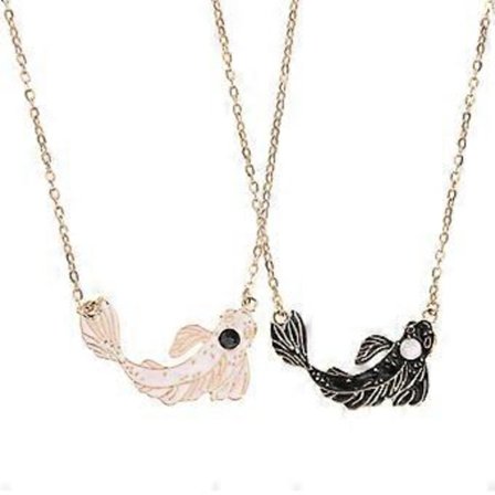 1 Par Matchande Halsband för Par Fisk Matchande Hängen Vänskapssmycken