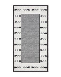 Gångmatta med tryckt motiv Tulpan Grå - 80x200 cm - KM Carpets