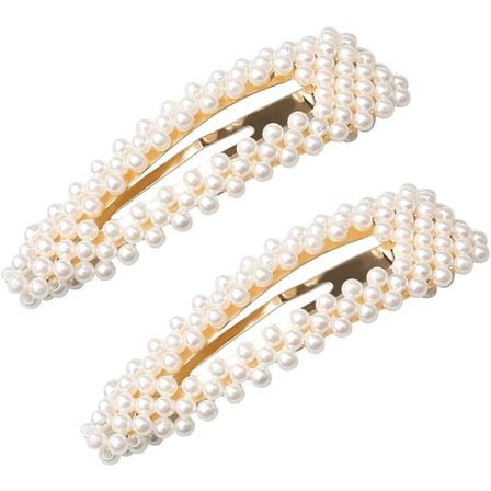 2 STK. Mode Imitation Perle Hårspænder Akryl Hårnåle Tilbehør til Piger Kvinder Brudepiger Bryllupsfrisure