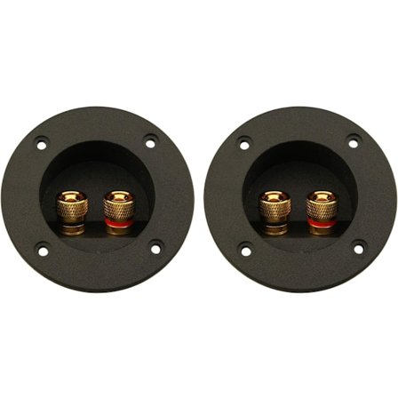 2-pak 2-vejs højttalerterminaler til bil og hjem - rund fjeder