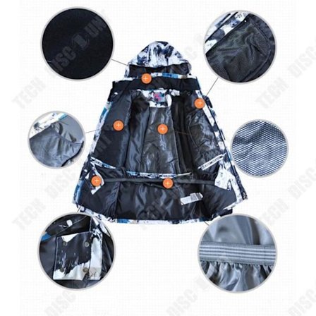 Skijakke - TD - Herre - Vandtæt - Åndbar - Vindafvisende - XXL