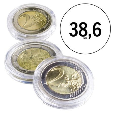 Leuchtturm ULTRA runde møntkapsler til mønt Ø 38,6 mm - 10 stk.