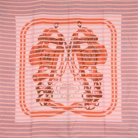 Hermès Vintage, Pre-owned Fabric scarves Roze, Dames, Maat:ONE Size,stof,gestreept