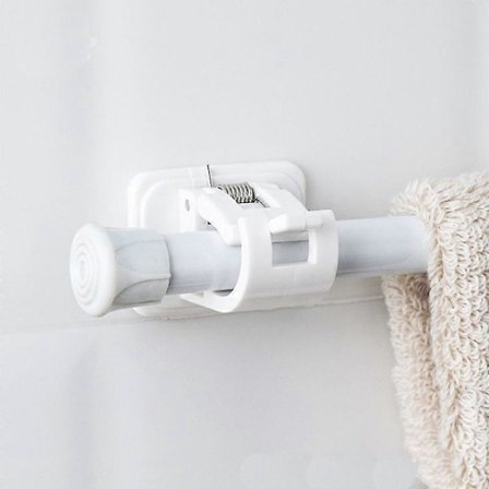 Läpinäkyvä 4 kappaleen setti itseliimautuvia koukkuja verhotankoihin - Ei-rei'itetty - pyyhkeille, verhoille, takeille