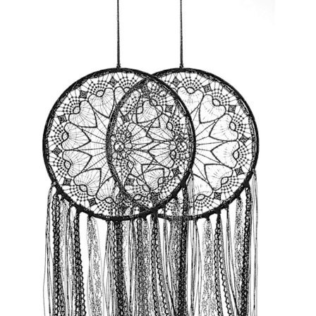 Sort Drømmefanger i Sort Blonder til Soveværelsesvægdekoration Håndlavet Boho Drømmefanger Håndværk Hængende til Soveværelse