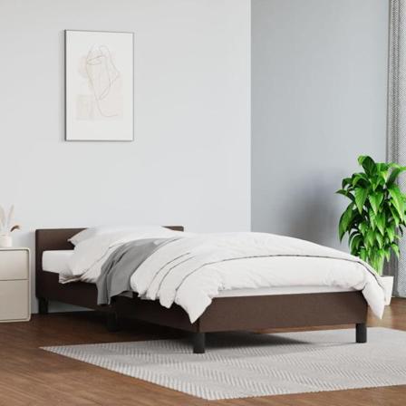 Vidaxl Sängram Med Huvudgavel Brun 80x200 Cm Konstläder Brun