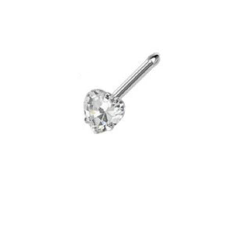 SALE__SALE__1 Nesepiercing i 316 stål med 3 mm hjerteformet Hvit CZ