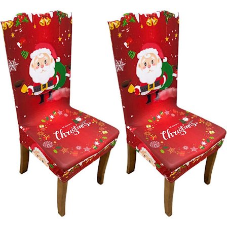 Jule spisebordsstoltrekk - 2-pakning stretch stolslipc
