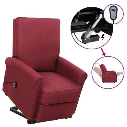 Vidaxl Reclinerfåtölj Med Uppresningshjälp Vinröd Tyg Röd
