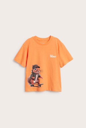 Kappahl | T-shirt med tryck Orange 134/140 | Orange
