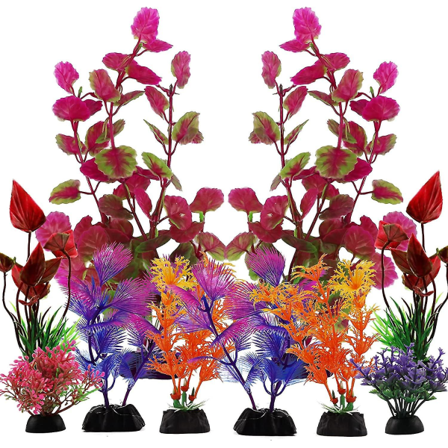 Akvaariokasvien koristeet, v rikk t keinotekoiset kasvit akvaariokoristeeksi, akvaariotarvikkeet koristeeksi kaloille, 10 kpl