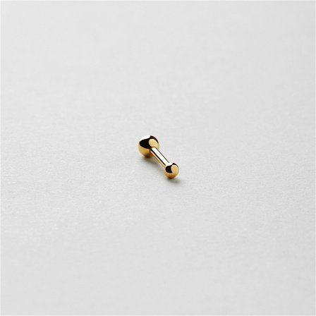 Ball Piercing (XS) - 24K Guldpläterat Sterling Silver - Safira