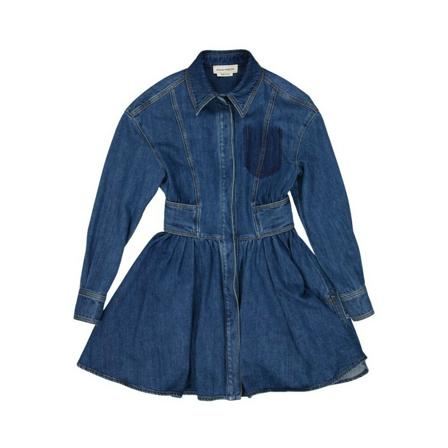 Alexander McQueen, Shirt Dresses Blauw, Dames, Maat:XS
