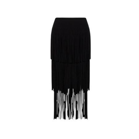 Philosophy di Lorenzo Serafini, skirt-with-fringes Zwart, Dames, Maat:M