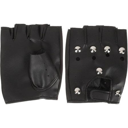 1 par halvfinger PU-hansker Punk fingerløse hansker Jazz Style Dance