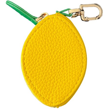 Söt citron läderväska berlock, nyckelring, dragkedja, college-stil handväska berlock, accessoar, estetiska smycken