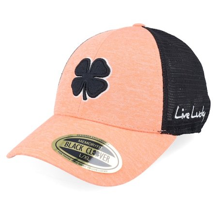 Black Clover - Pink flexfit Kasket - Perfect Luck 20 Coral/Black Mesh Flexfit @ Hatstore
