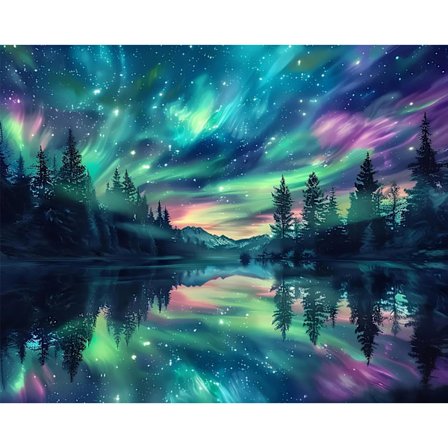 Aurora-timanttimaalaus aikuisille - Timanttitaide, Aurora 5D -timanttimaalaussarjat aikuisille, Tähtitaivasjalokivitaide aikuisille ja 