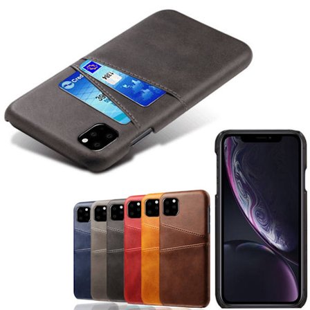 Iphone 12 Pro Max beskyttende etui cover læder kort vis amex -