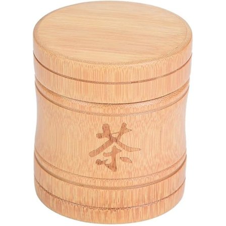 Tebehållare i bambu, portabel, lättviktig, organisk bambubehållare, burk, teförvaringslåda med lock