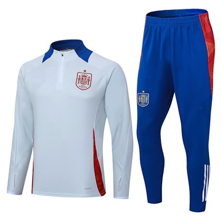 2425 Ny Spania Portugal Brasil Voksen Langermet Fotball Treningsuniform Sett Spania/lys blå