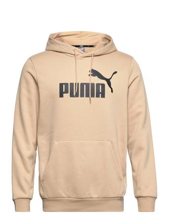 Ess Big Logo Hoodie Fl Hoodie Beige PUMA