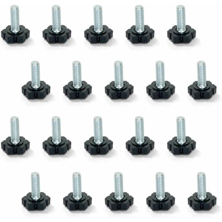 Möbeljusteringsfötter, M6x30mm gänga, 20-pack, Svart/Silver