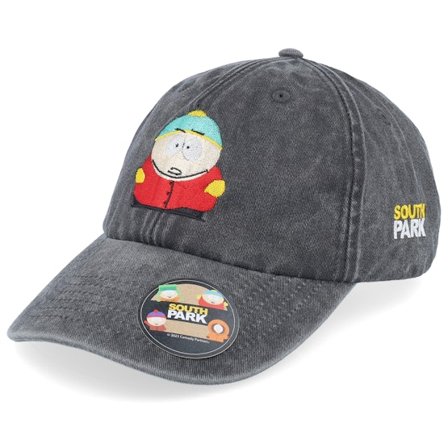 South Park - Eric Cartman Washed Black Dad Cap Unconstructed Black Cap - @ Hatstore