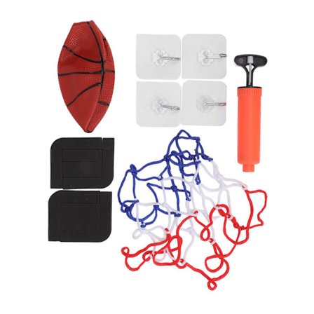 Innendørs veggmontert mini basketballkurvsett PVC Transparent Bakplate Leketøy for barn Svart Gul