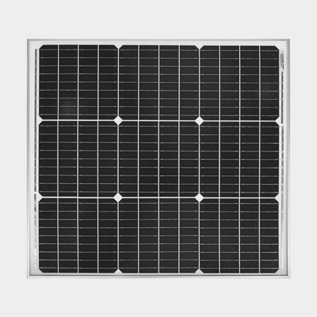 Pannello solare rigido Juni Solar 60W Junction Box, 60 W, monocristallino, 12 V, con cornice in alluminio, 570 x 530 x 25 mm