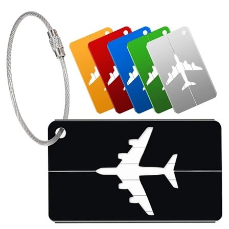 6-pak Bagagemærker Kuffert Aluminium Bagagemærker Bagagemærker Med Adresseetiket Rustfrit Stålwire Vandtæt PVC Bagage Håndtaske Etiket...